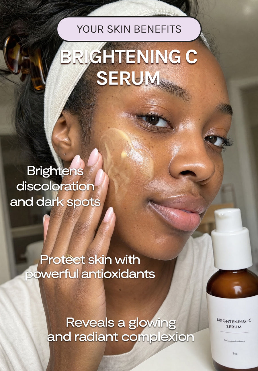 Brightening-C Serum bottle with the ingredient list