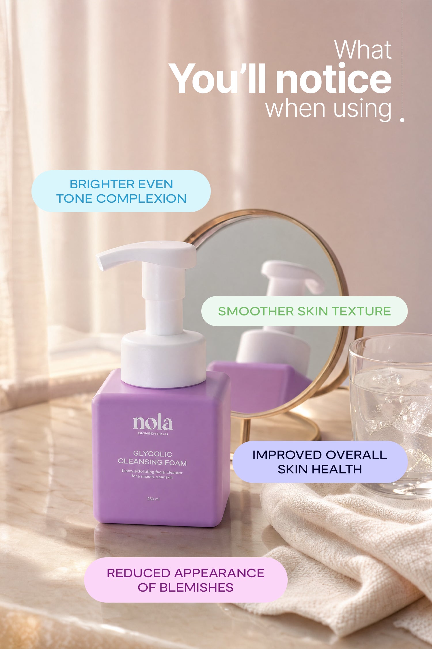 Glycolic Cleansing Foam – Exfoliating Face Wash | Nola