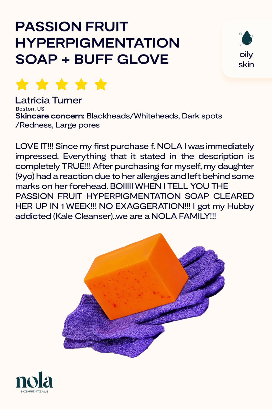 Passion Fruit soap bar and Body Buff Glove set