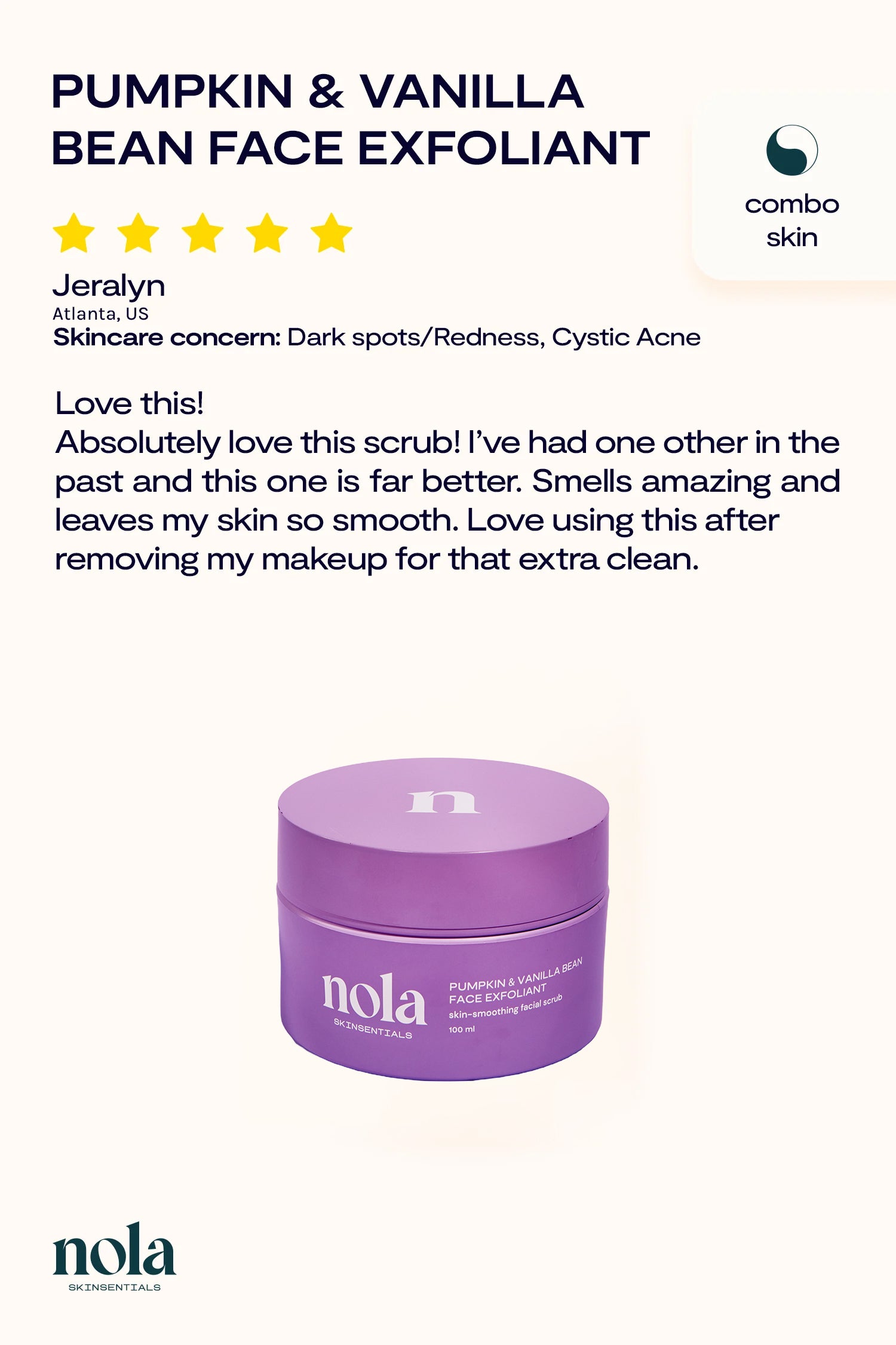 Nolaskinsentials Pumpkin and Vanilla Bean Face Exfoliant - Smooth