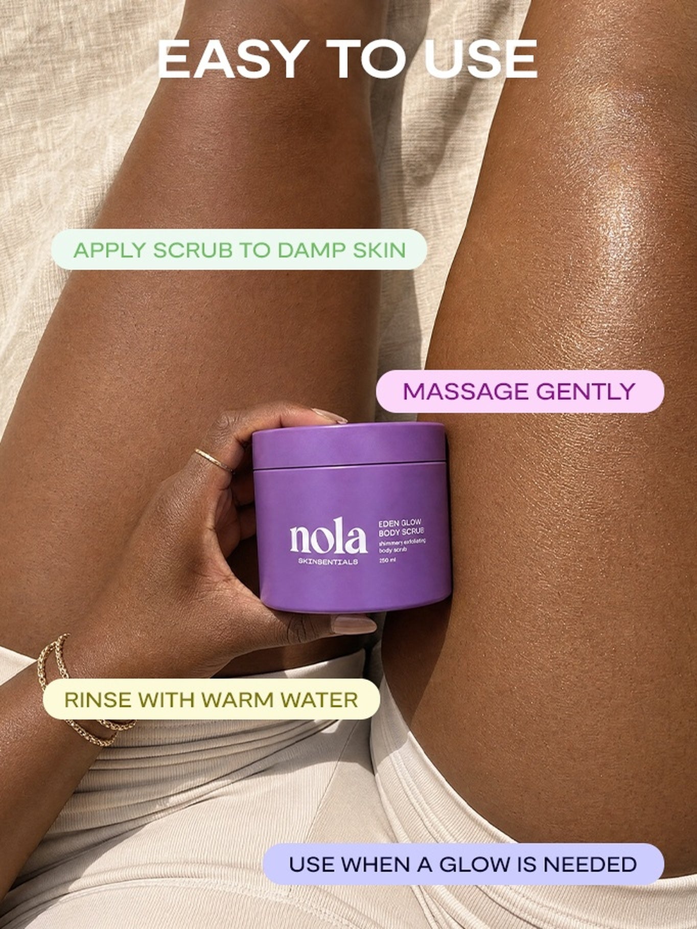 Eden Glow Body Scrub – Exfoliating Sugar Scrub | Nola Skinsentials