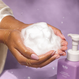 Close-up of the rich, foamy texture of Clarifying Cleansing Foam.