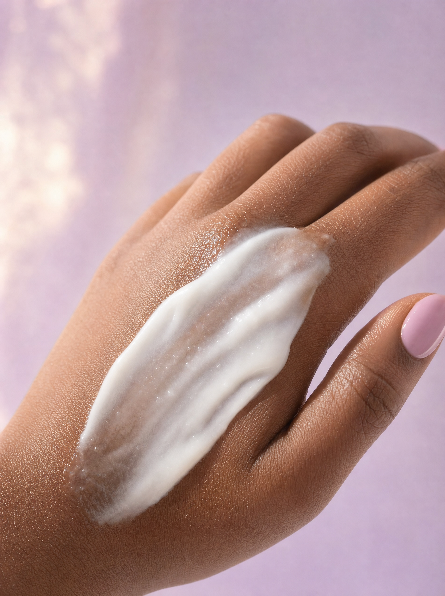 Baby Skin cleanser texture spread across the back of a hand.